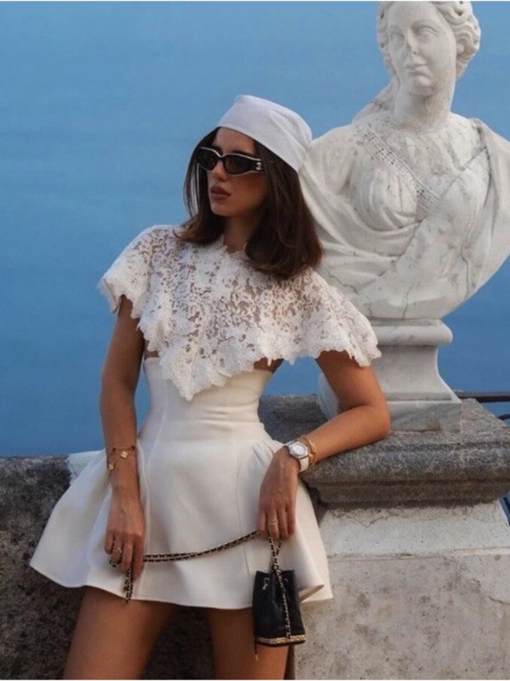 NWT Helsa Mademoiselle Mini Dress in Ivory